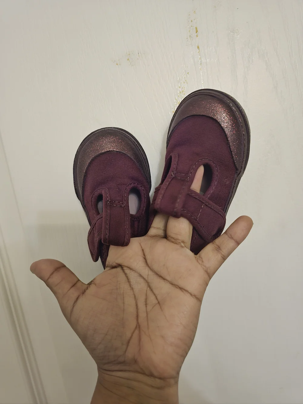 Kids Vans Mary Jane Canvas Shoe in Burgundy
